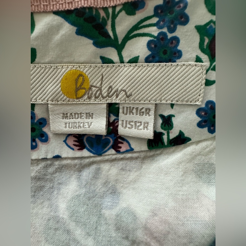 Boden Contrast Print V Neck Dress Size 12 - Picture 11 of 12